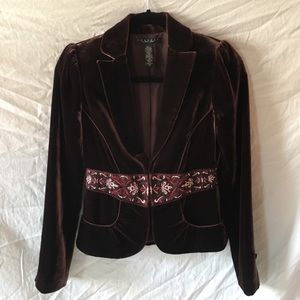 Laundry by shelli Segal floral embroidered with pockets blazer size 0